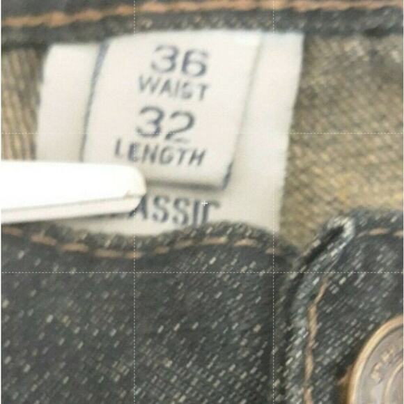 Phat Farm Jean Men 36X32 Classic Fit Flat Front Chino Dark Wash Streetwear Denim - Picture 7 of 9